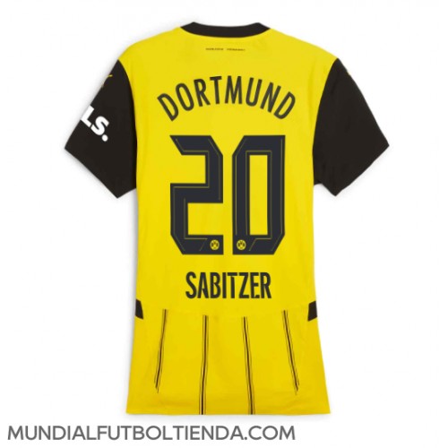 Camiseta Borussia Dortmund Marcel Sabitzer #20 Primera Equipación Replica 2024-25 para mujer mangas cortas